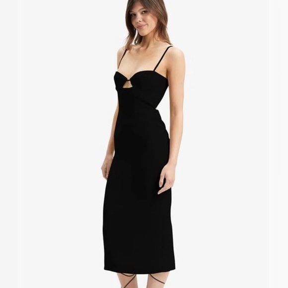BARDOT Vienna Bustier Midi cut out strappy cocktail party Dress black xl 10 new - Picture 1 of 12